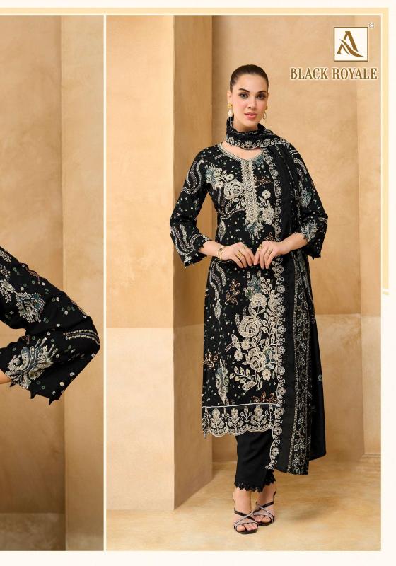 Alok suits black royale cotton dress materials wholesale